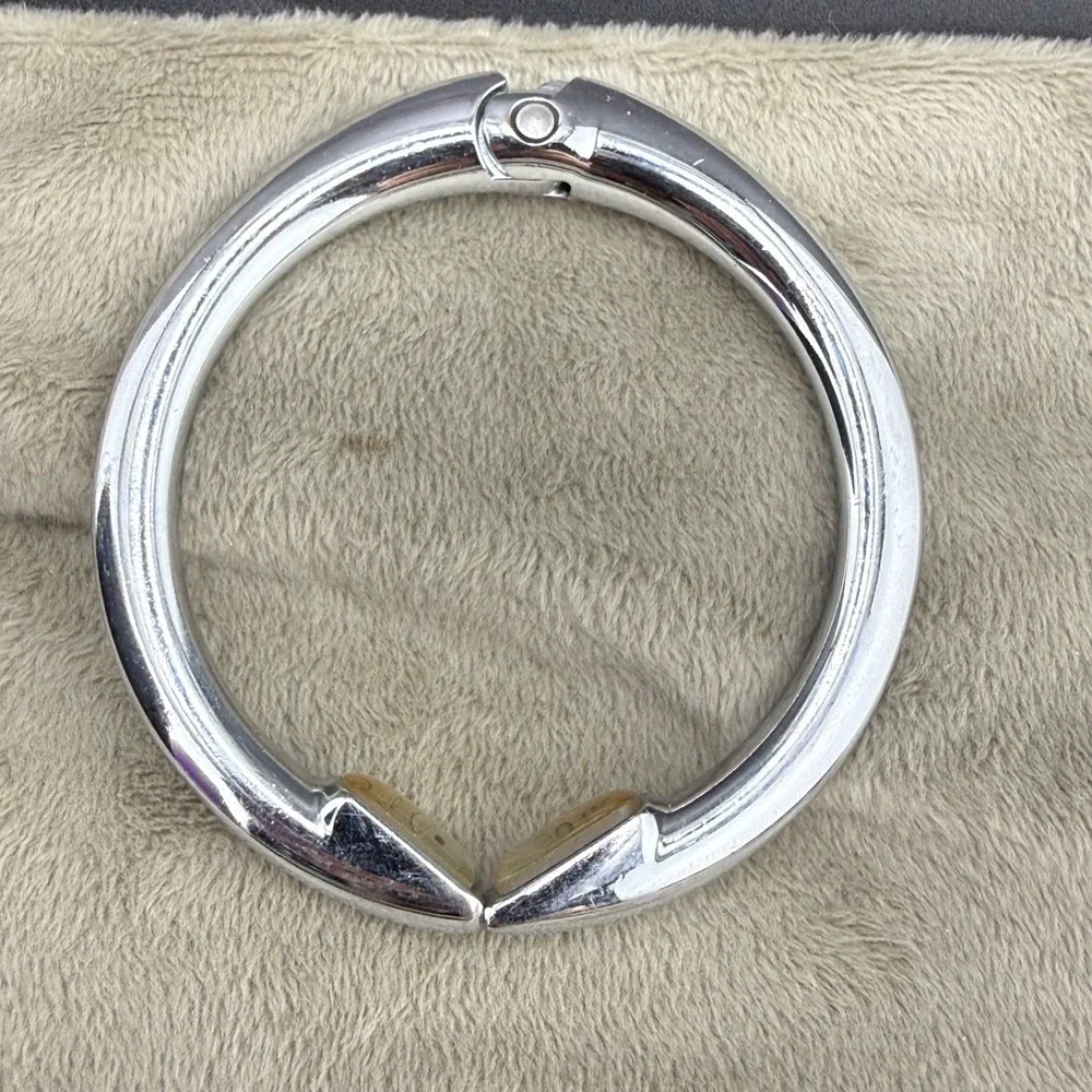 Vintage Clipa Bangle Bracelet Silver Tone Signed 7